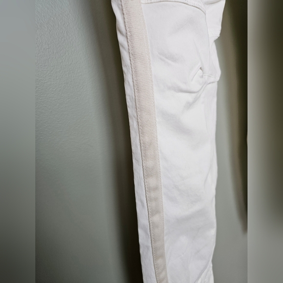 The Richie Slim Joggers By Anthropologie | Striped Seam, Elastic Cuff, White, 12 - Picture 12 of 16